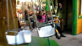 Ashton on the mushroom swings