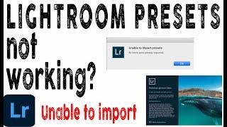 LIGHTROOM 2021 PRESETS NOT WORKING - Unable to import - FIXED!!!! enricotakeoffphotography