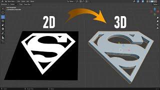 Blender Tutorial - Turn Any 2D Logo to 3D Model - Quick & Easy (Superman Edition)