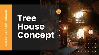 Tree House in created Blender - Scene Concept