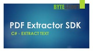 PDF Extractor SDK - C# - Extract Text