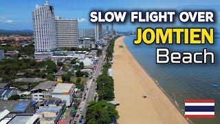 A Slow Drone Flight Over Jomtien Pattaya Beach.  June 2024