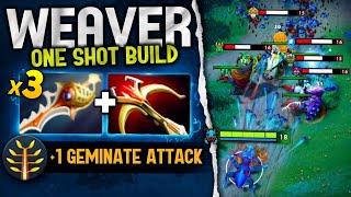 x3 Divine Rapier Weaver 3 hits in 1 One Shot 32 Kills | Dota 2 Gameplay