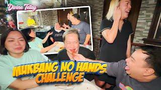 MUKBANG NO HANDS CHALLENGE WITH BEKS FRIENDS! ( CARINDERIA STYLE ) | DIVINE TETAY