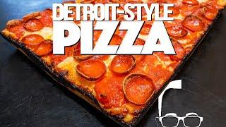 HOMEMADE DETROIT STYLE PEPPERONI PIZZA | SAM THE COOKING GUY