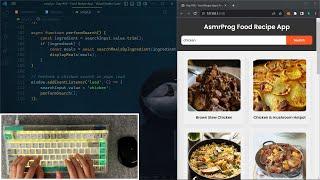ASMR Programming - Coding Food Recipe Website - No Talking