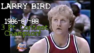 Larry Bird's Legendary 1986-87-88 3 Point Contest Champion Highlights (All Final Rounds)
