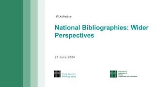 National Bibliographies: Wider Perspectives
