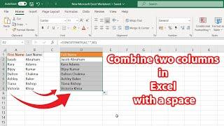 How to combine two columns in excel and add a space
