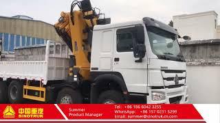 HOWO truck mounted crane with lifting axle