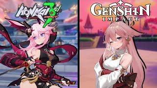 Yae Miko Genshin Impact VS Yae Sakura Honkai Impact 3