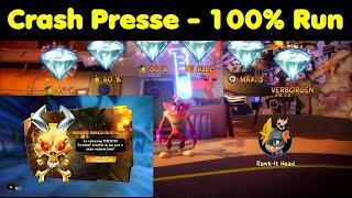 Crash Bandicoot 4 Crash Presse 100% alle Edelsteine + perfektes Relikt + versteckter Edelstein PS4