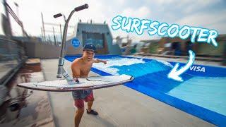 SURF SCOOTER TRICKS ON ARTIFICIAL WAVE ?! (GONE WRONG...)