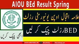 AIOU BEd Result Spring 2021