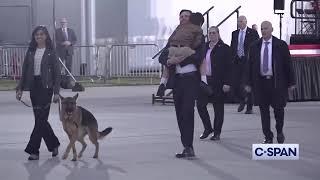 JD Vance and family and dog Atlas depart after rally in Wilmington North Carolina (10-16-2024)