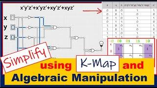 Simplification Using Algebraic Manipulation and K-Map