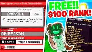 GREEN MAN OP Prison Server! *FREE $100 TOP RANK GIVEAWAY* (New BIG Minecraft Server in 2024)