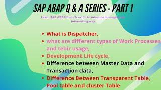 SAP ABAP | INTERVIEW QUESTIONS ANSWER | Part 1 | Difference Between Transparent, Pool and Cluster T