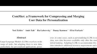 ComMer: a Framework for Compressing and Merging User Data for Personalization