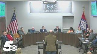 Video shows tense moments at Fort Smith school board meeting over coach's reassignment