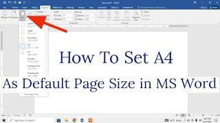 How to Set A4 as Default Page Size in MS Word | A4 as Default Page Size