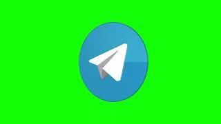 Telegram Icon . Logo Animated Green screen