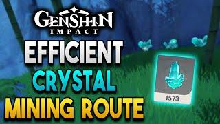 Efficient Crystal Chunk Mining Route - 150+ Crystal Chunk per run! -【Genshin Impact】