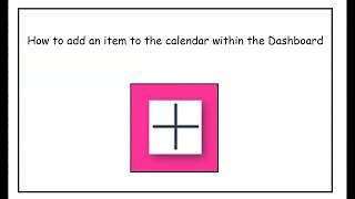 Adding a calendar item within the Dashboard of Canvas