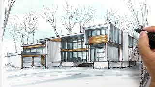 architectural sketching house 3