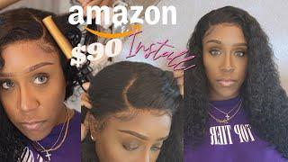 $100 AMAZON WATER WAVE WIG | LACE WIG INSTALLATION TUTORIAL | AFFORDABLE LACE FRONT WIG HUMAN HAIR