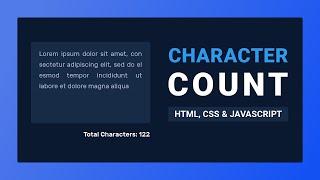 Live Character Count | HTML, CSS And Javascript