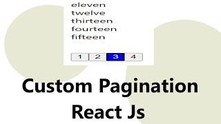 how to implement pagination in react js || Simple Custom Pagination in React Js