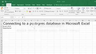 Connecting to a postgres database from Excel