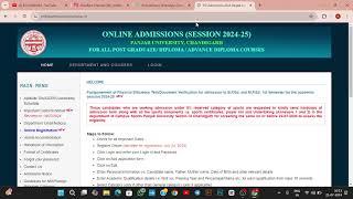PU Admission  2024  Merit list of PG COURSES | POST GRAD. ADMISSION IN PU CHANDIGARH | LAST DATE |