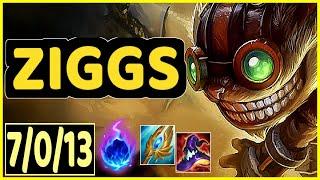 ZIGGS VS SYLAS - 7/0/13 KDA MID GAMEPLAY