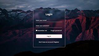 Create a Login Form in HTML and CSS | Glassmorphism Login Form in HTML & CSS