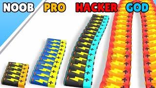 NOOB vs PRO vs HACKER vs GOD in Battery Run 3D!