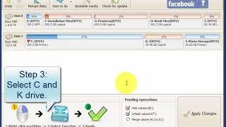 Merge Partitions C and D or another with Freeware Partition Resizer