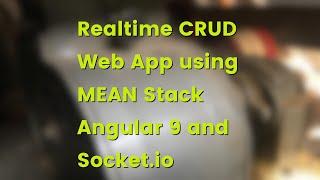 MEAN Stack Angular 9 Build Realtime CRUD Web App Quickly