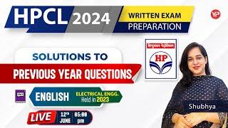 HPCL 2024 |  Solutions to Previous year Questions | English #hpcl #live | Electrical (2023)