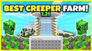 BEST CREEPER FARM EVER!! (25 STACKS!) In Minecraft Bedrock 1.21