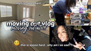 moving out alone at 19 | packing + moving out for the first time *emotional* | vlogmas