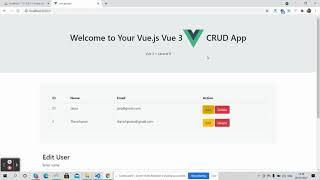 Vue Crud Tutorial | Vuejs | Vue 3 | Laravel 8