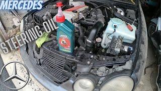 Mercedes CLK W208 replaced power steering fluid , Servolenkungsflüssigkeit ausgetauscht , servo olie