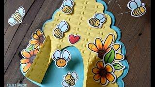 How to make a Hive Shaped Card using Honey Bee Stamps Hive Card Dies