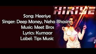 Heeriye - Deep Money & Neha Bhasin - Race 3 - Lyrics With English Translation