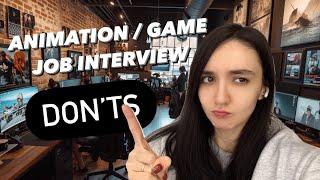 7  Things to Avoid in Animation Job Interviews