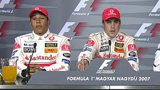 Hamilton priceless reaction - Hungary 2007 Press Conference