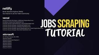 Learn Web Scraping by building a Jobs Page