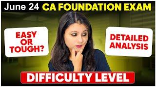 Expected Difficulty level of upcoming CA Foundation June 24 Exams ️